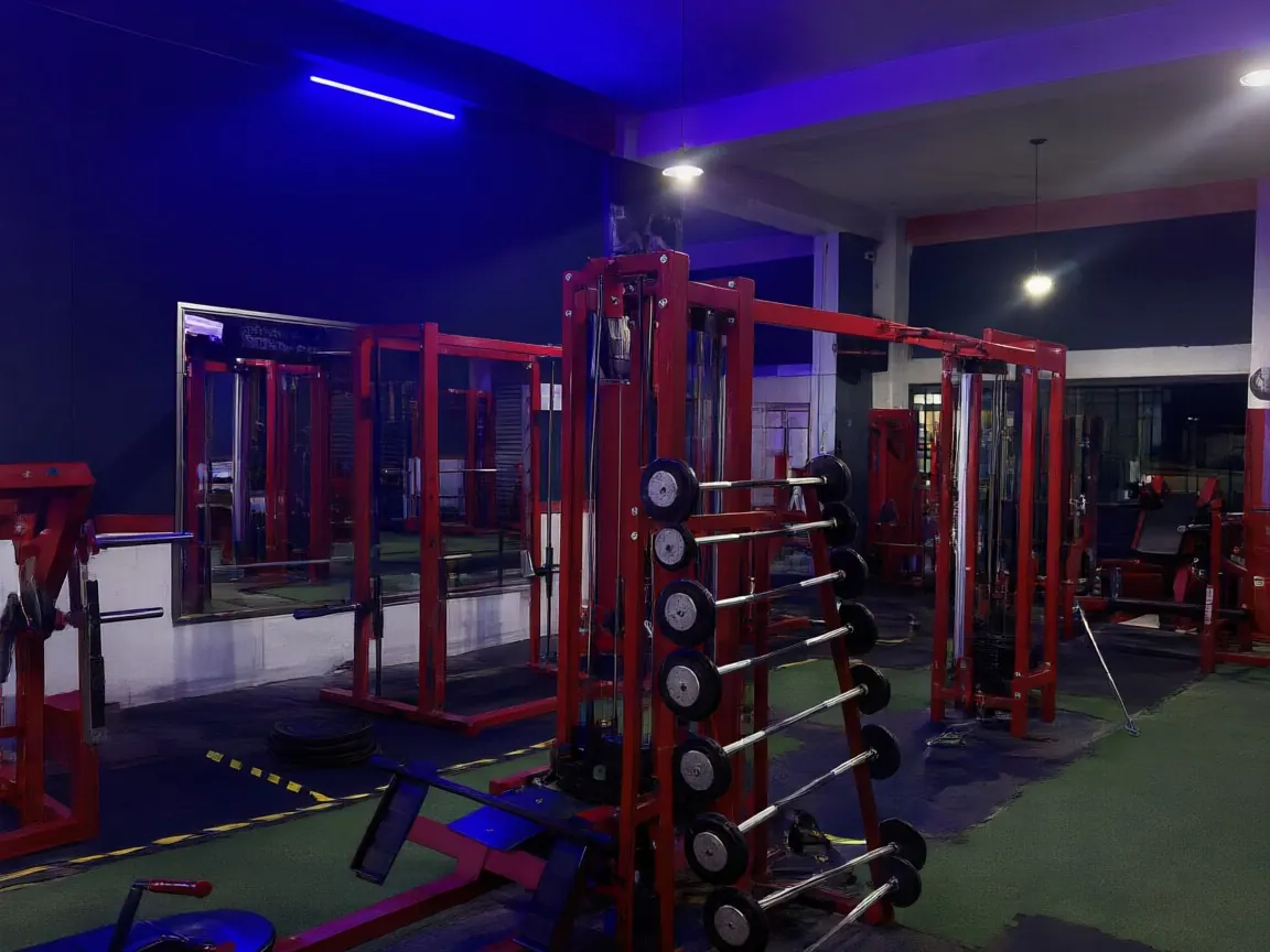 Racks de barras y discos en la zona de peso libre